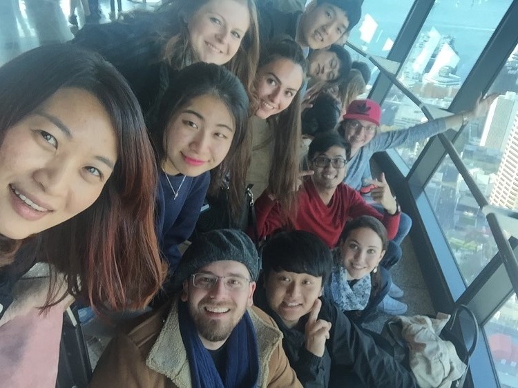  Visiting Auckland Sky Tower in New Zealand with friends from LI school