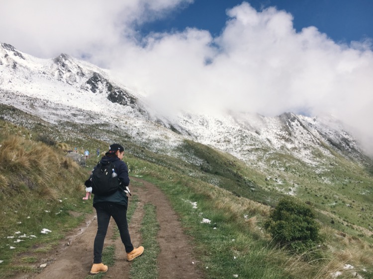 Mountain walk in New Zealand