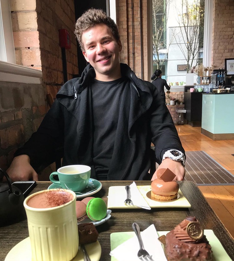 Ivan in a New Zealand café