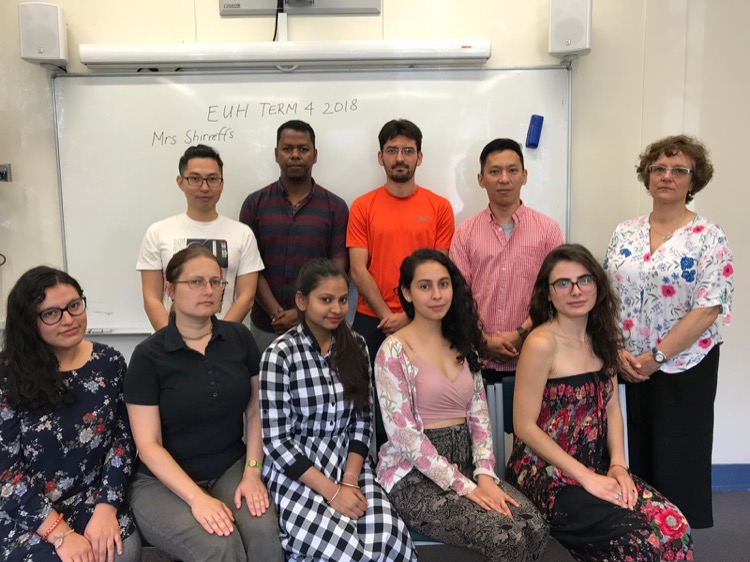 English for University class with serious faces at Languages International in Auckland, New Zealand